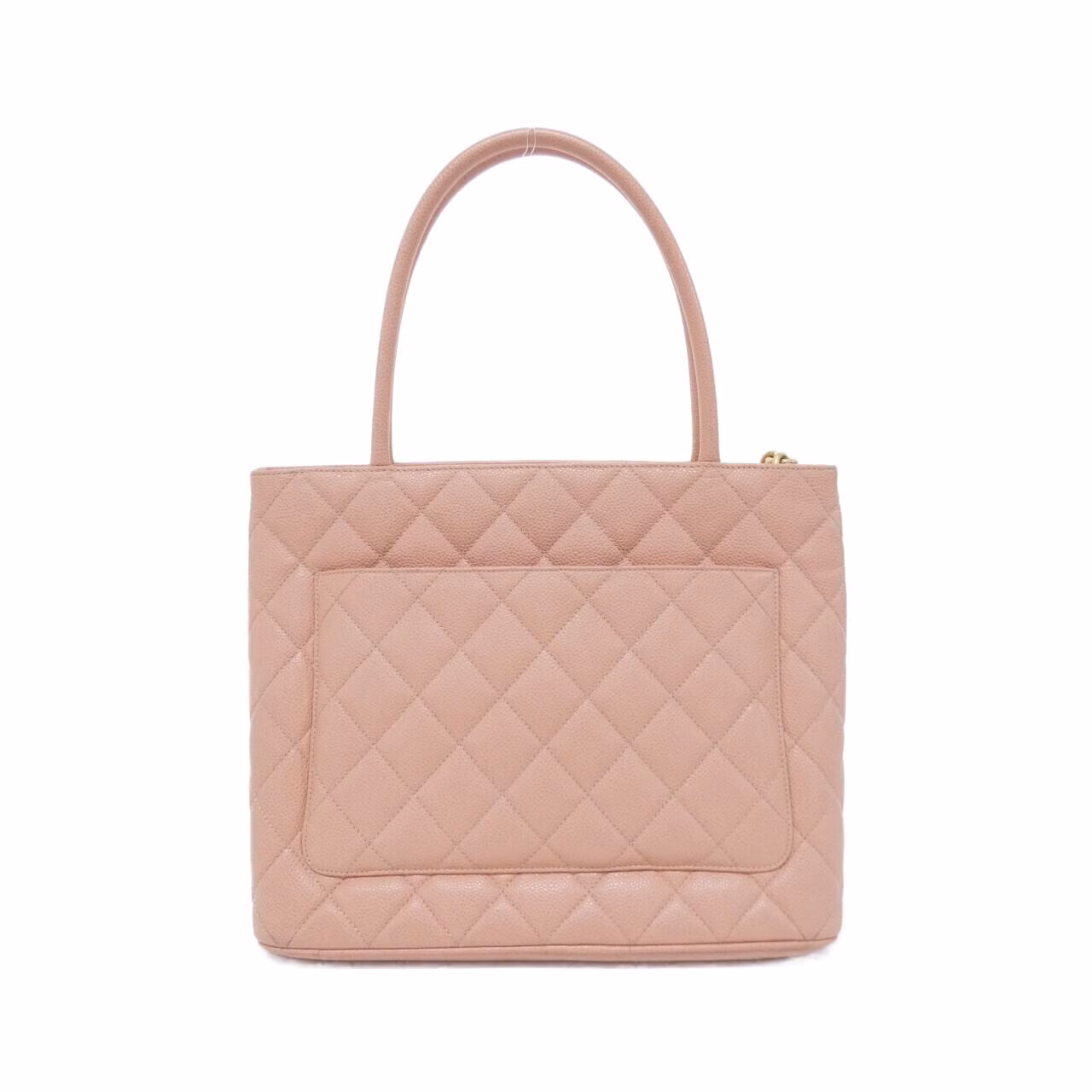 Quilted handbag with a chain strap, photographed against a plain background.