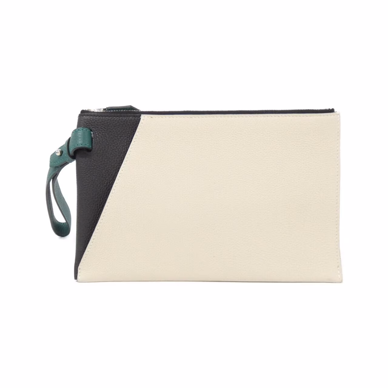 Structured tote bag in contrasting colour panels with twin handles.