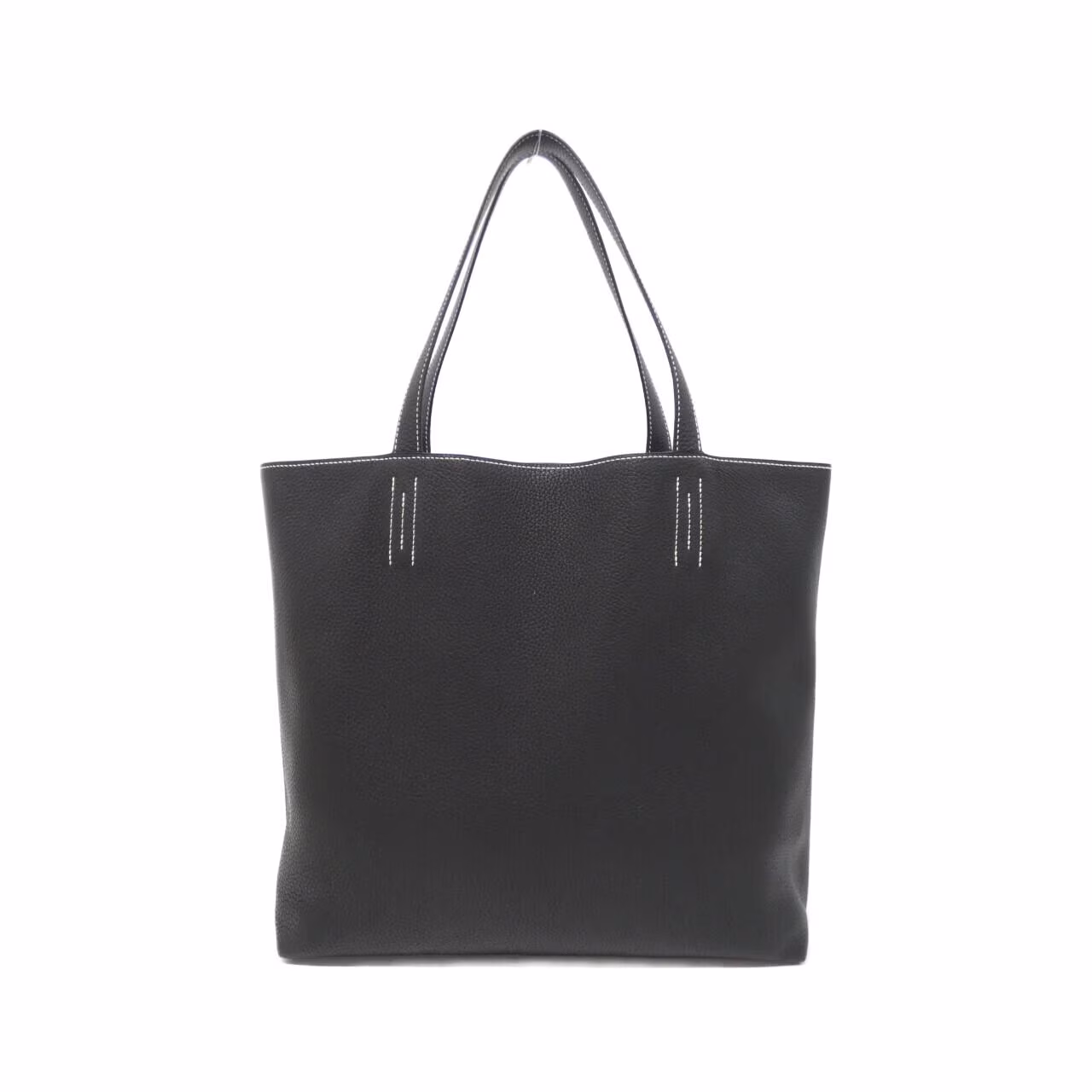 Large reversible open tote with twin handles against a plain background.