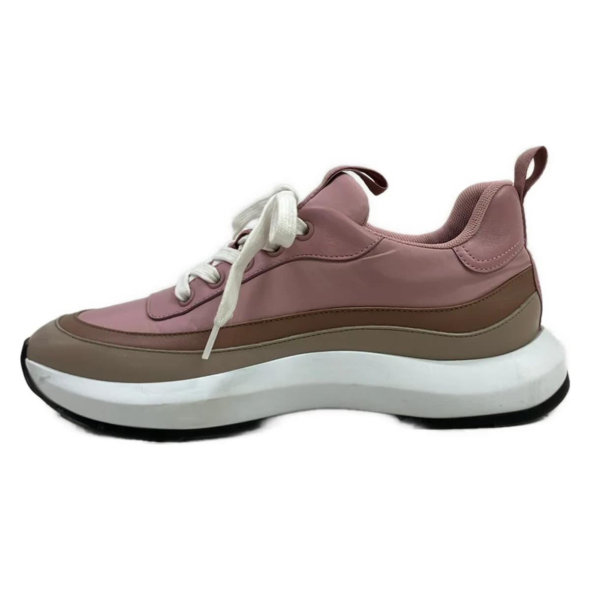 Pair of low-top women's trainers shown side on.
