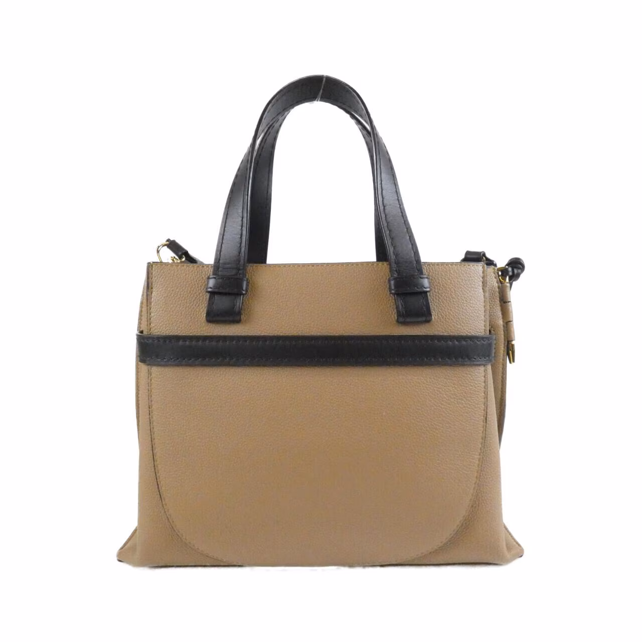 Small curved-flap bag with a top handle and knotted strap detail