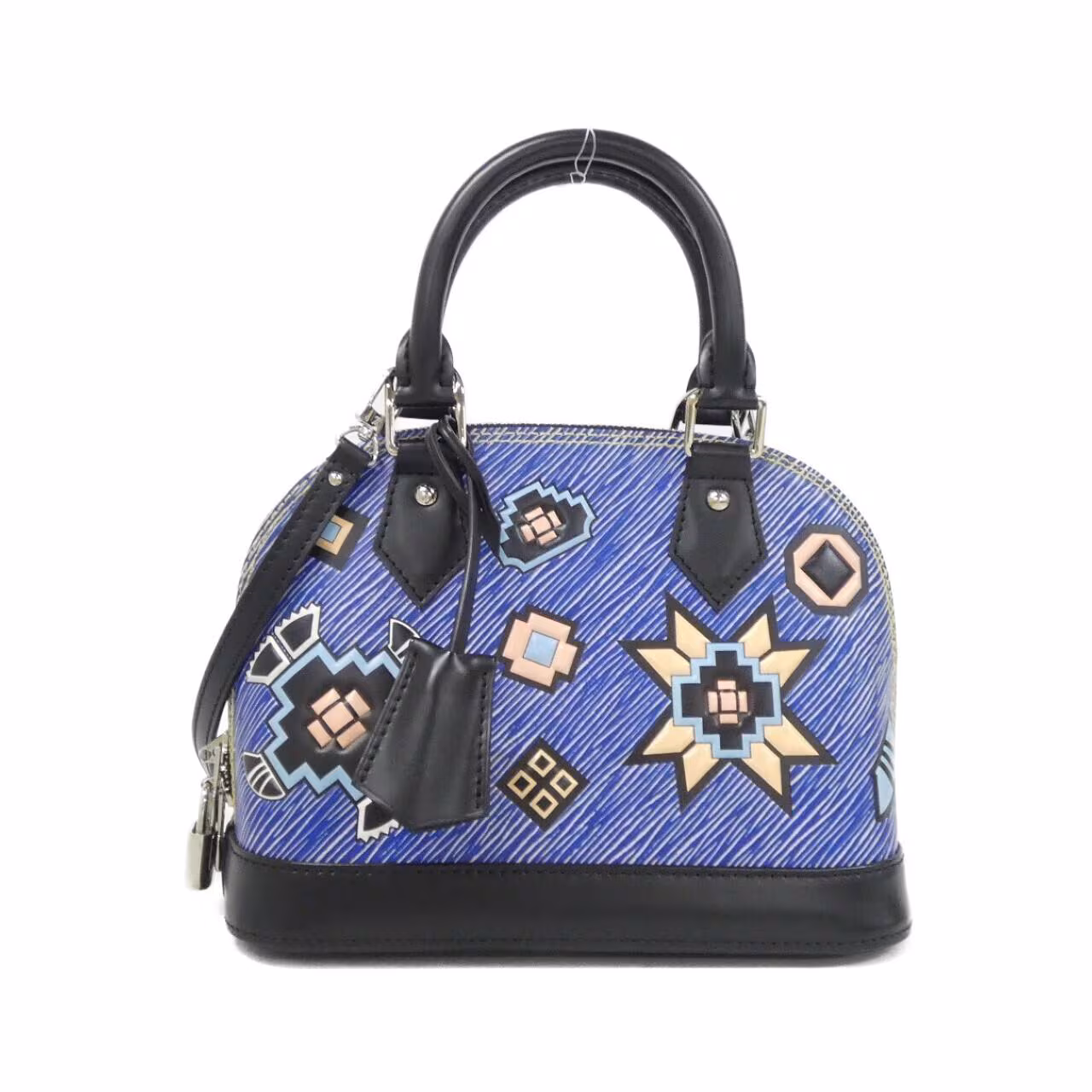 Small domed handbag with rounded top handles and a zip closure.