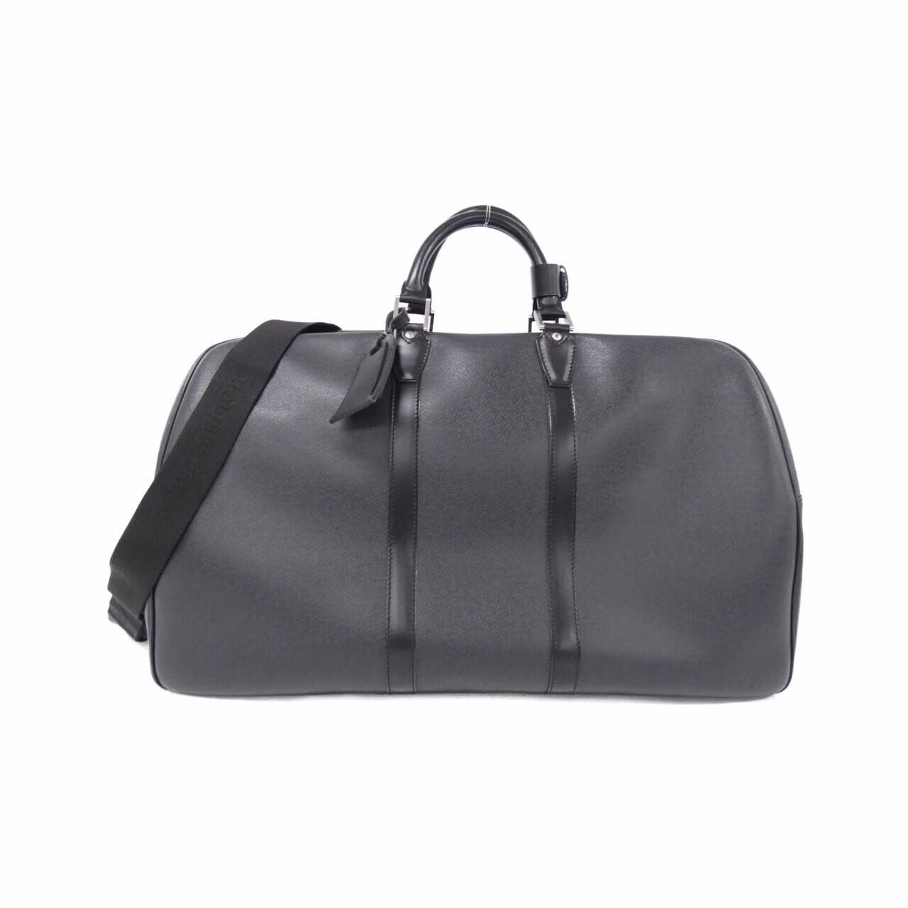 Large grained leather holdall with twin handles and a zip top