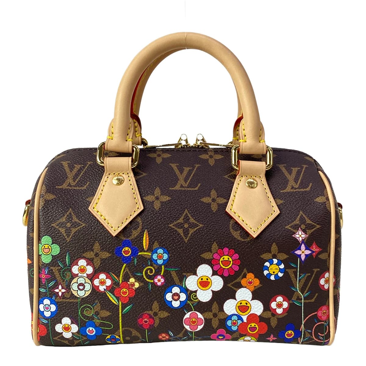 Handbag with a printed character motif on the front.