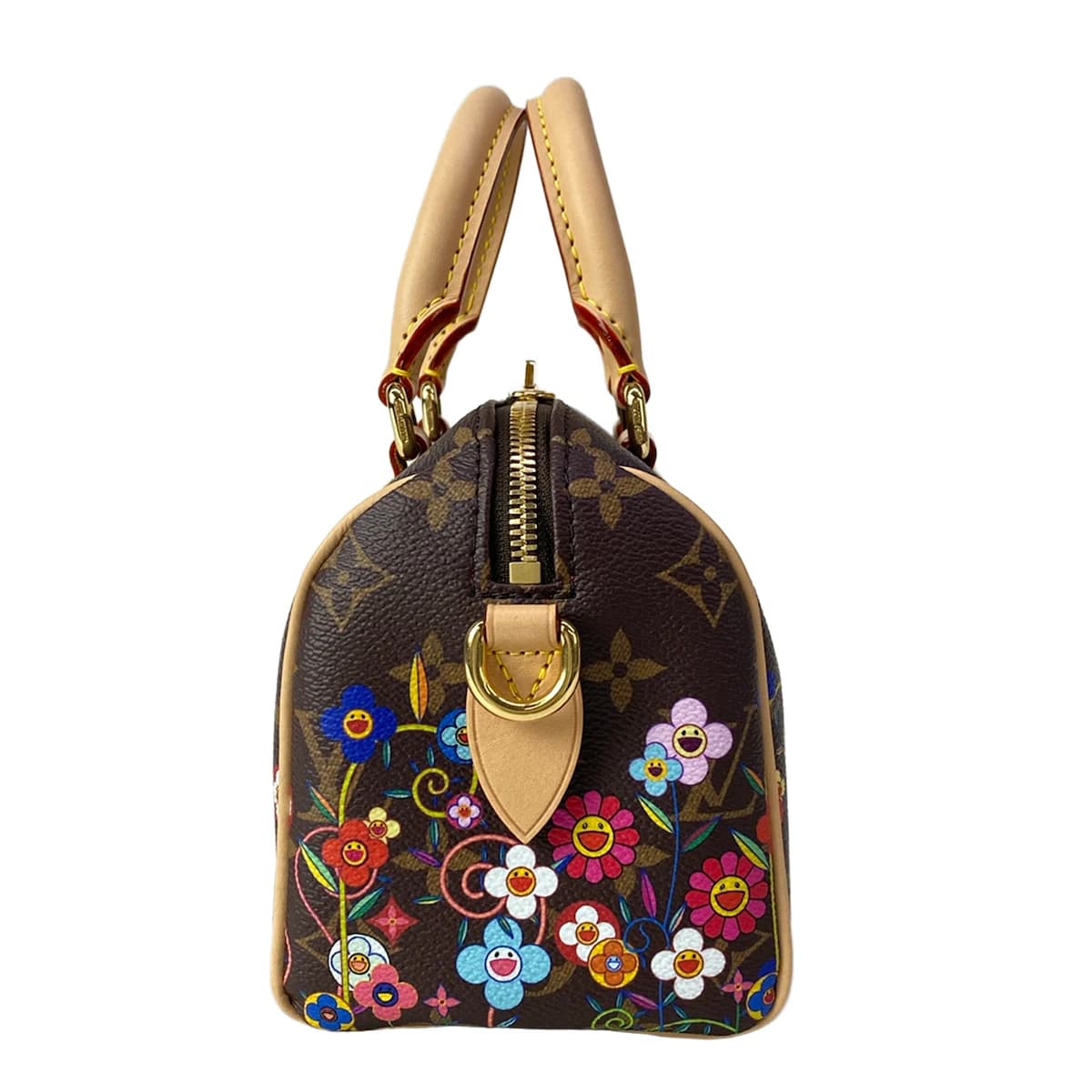 Handbag with a printed character motif on the front.