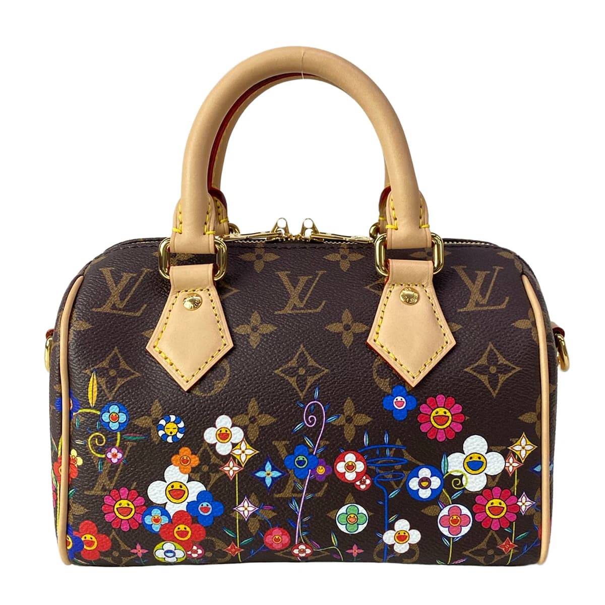 Handbag with a printed character motif on the front.