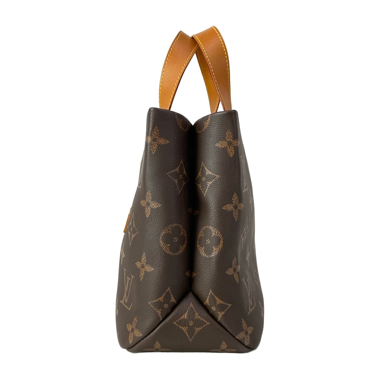 Large leather tote with twin handles and a plain front panel.