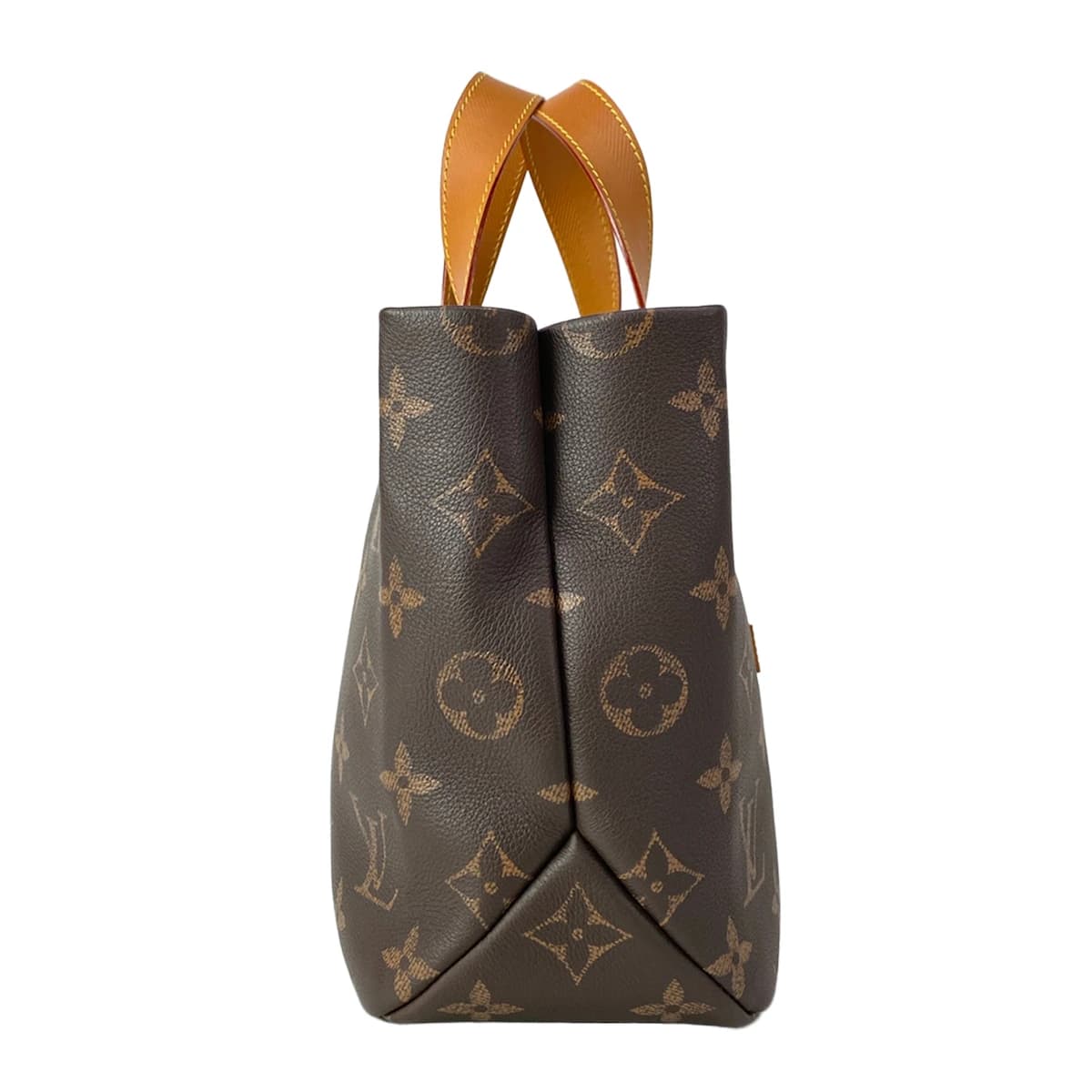 Large leather tote with twin handles and a plain front panel.