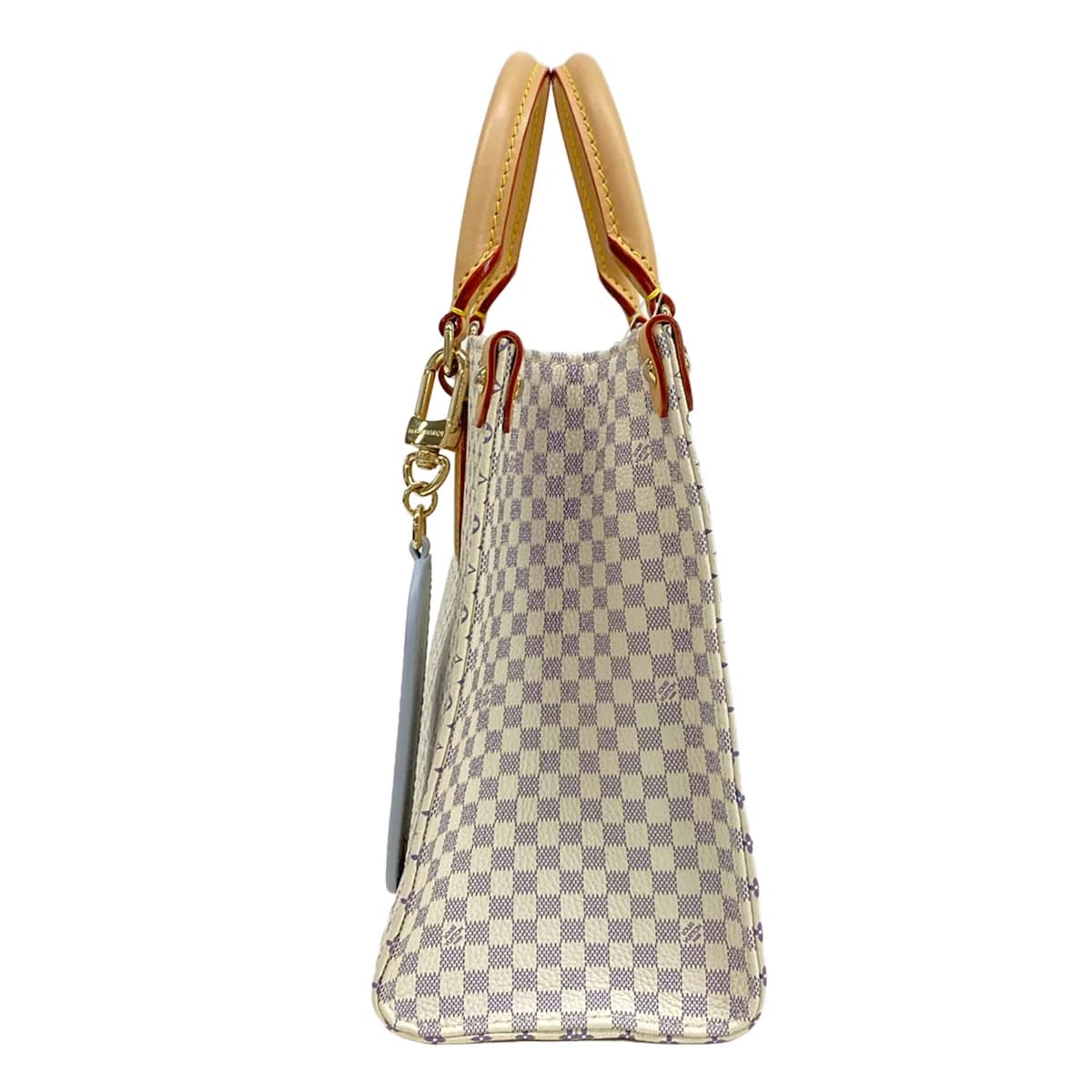 Structured open-top tote with twin top handles and side laces