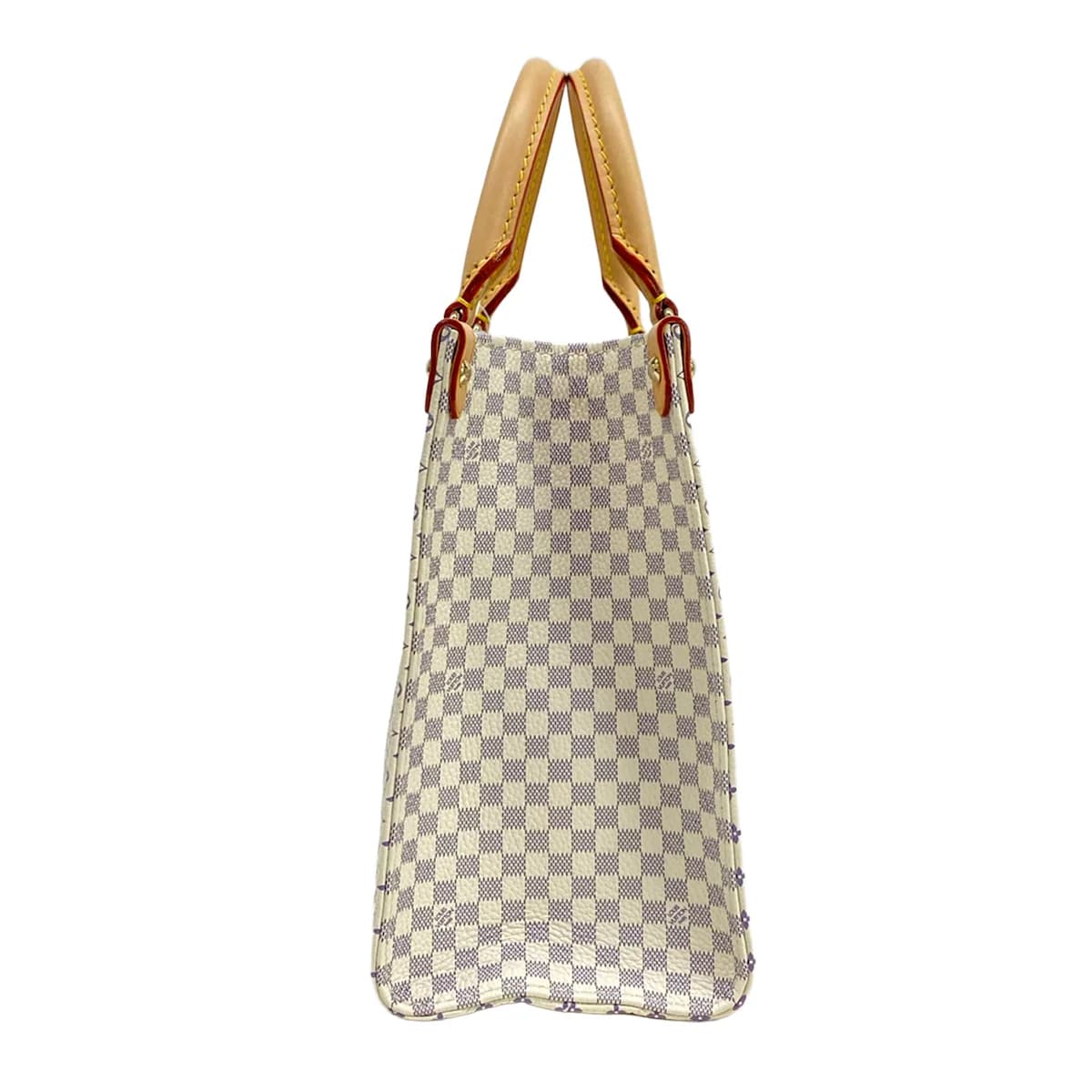 Structured open-top tote with twin top handles and side laces