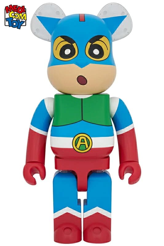 Large bear-shaped vinyl figure decorated as a masked hero character.