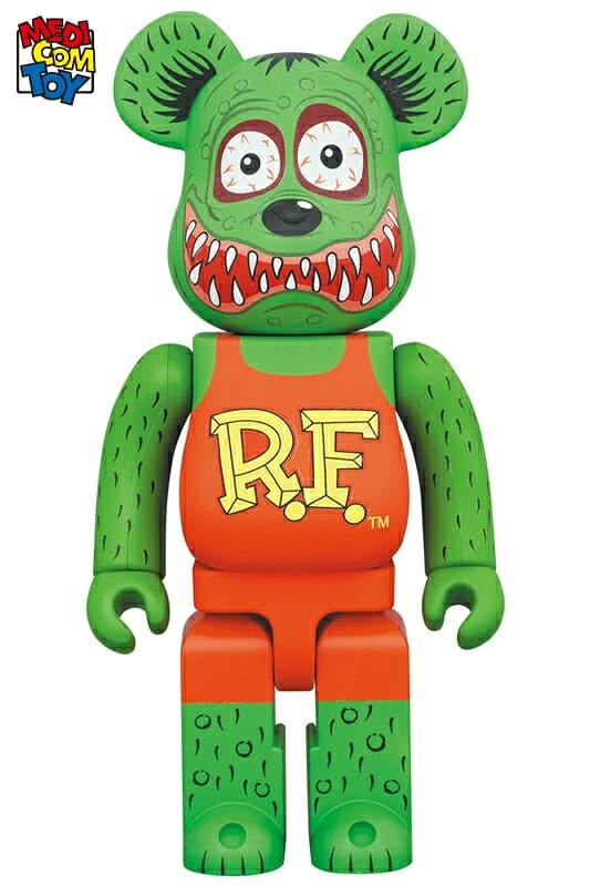 Large bear-shaped collectible figure with cartoon character artwork printed across the body