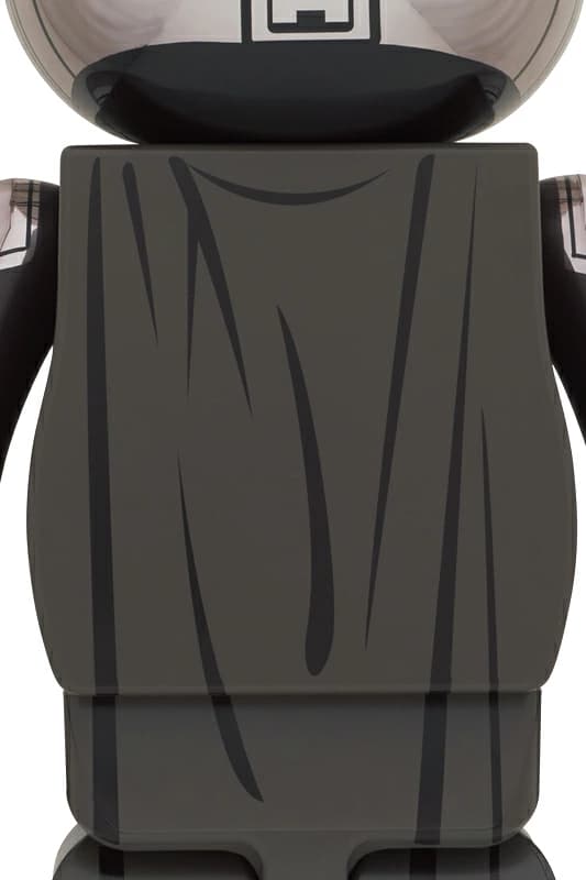 Large bear-shaped collectible figure with a mirror-finish metallic helmet and armour design