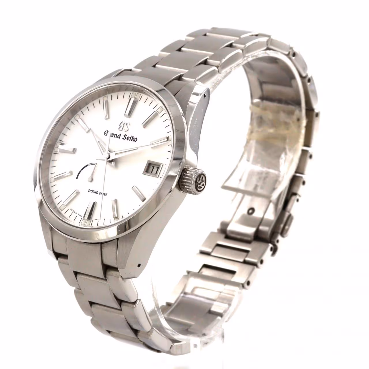 Stainless steel automatic wristwatch with a bracelet and a power reserve indicator on the dial.