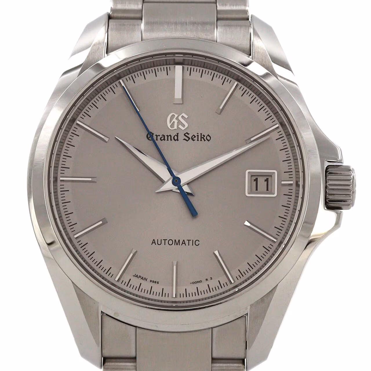Steel automatic wristwatch with matching bracelet and a date window.