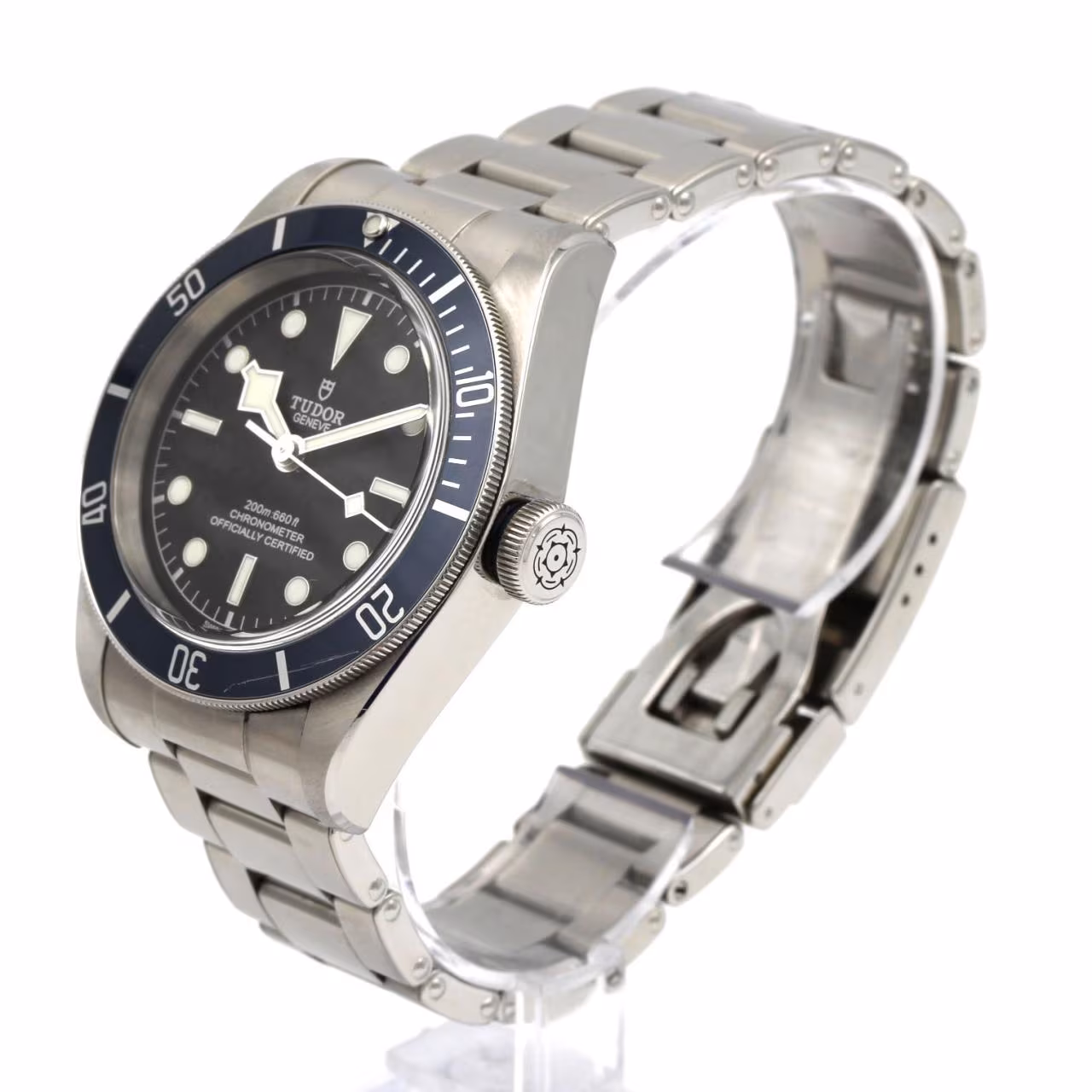 Stainless steel automatic watch with a rotating bezel and matching bracelet